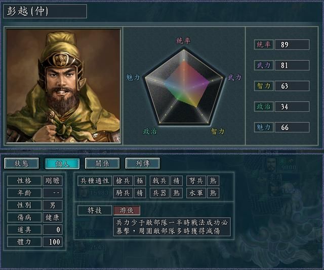 三国志11修改器sire2.0d全特技评测3（游侠特技调整内容）
