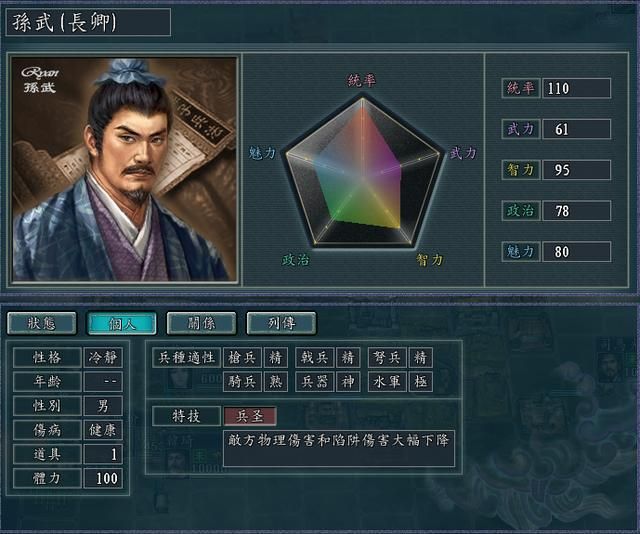 三国志11修改器sire2.0d全特技评测5（王佐特技调整内容）