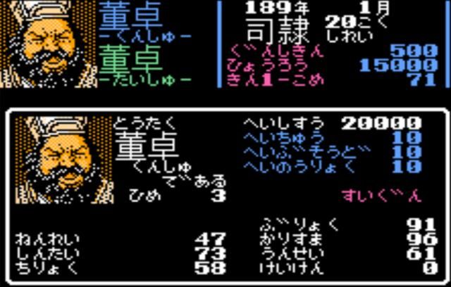 FC三国志1讨伐董卓剧本最强君主是谁（十四名君主单体属性对比）