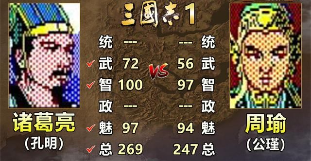 三国志系列中诸葛亮和周瑜谁更强（历代诸葛亮和周瑜属性对比）