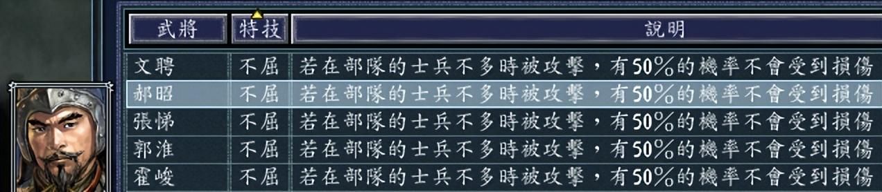 三国志11不屈特技怎么样（三国志11有哪些武将的特技是不屈）