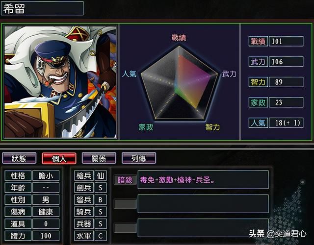 三国志11漫舞春秋黑胡子阵营有哪些武将（黑胡子蒂奇全武将一览）