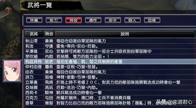 三国志11漫舞春秋亚丝娜阵营有哪些武将（漫舞春秋亚丝娜全武将一览）