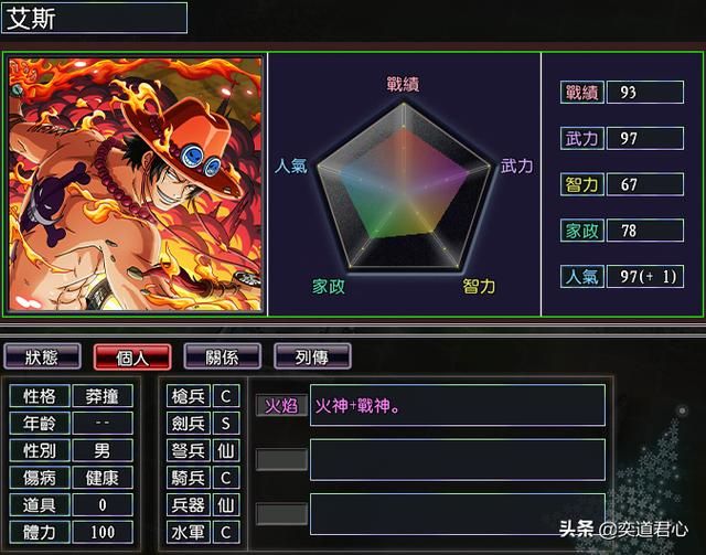 三国志11漫舞春秋白胡子阵营有哪些武将（白胡子全武将一览）