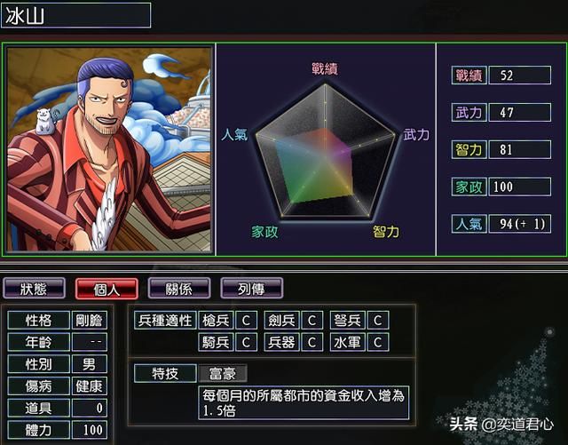 三国志11漫舞春秋冰山阵营有哪些武将（漫舞春秋冰山全武将一览）