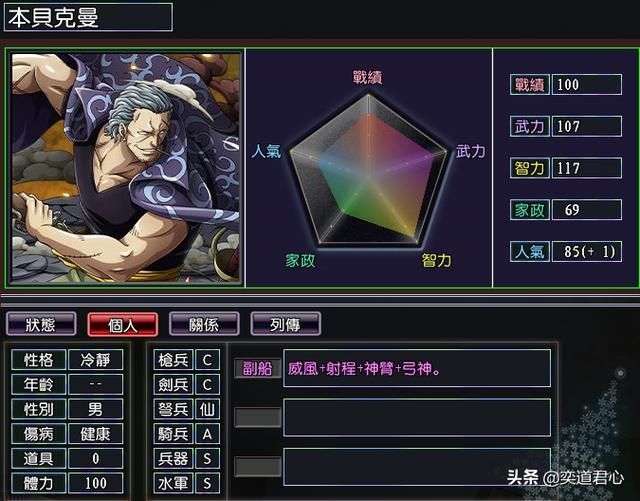 三国志11漫舞春秋香克斯阵营有哪些武将（红发海贼团全武将一览）