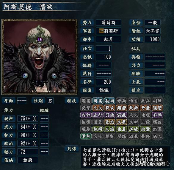 三国志10至尊释厄莉莉斯势力怎么样（莉莉斯七宗罪阵营武将介绍）