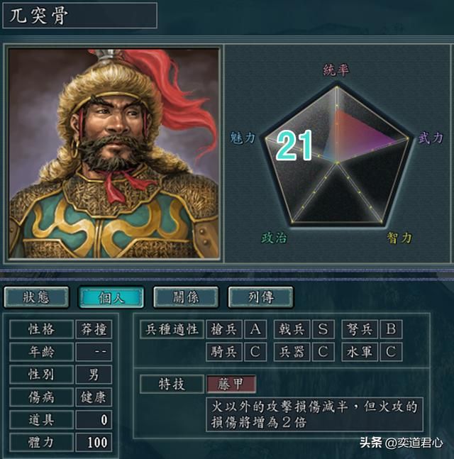 三国志11有哪些魅力极低却好用的武将（拥有一技之长的九个武将）