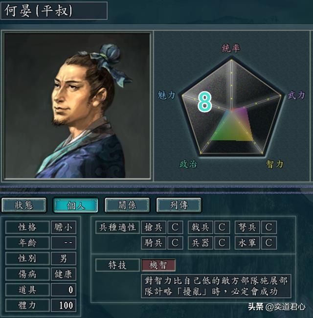 三国志11有哪些魅力极低却好用的武将（拥有一技之长的九个武将）
