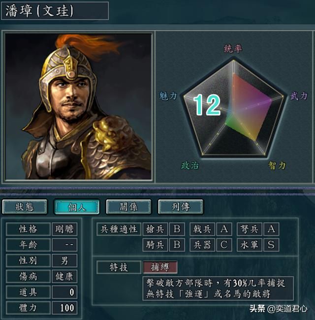三国志11有哪些魅力极低却好用的武将（拥有一技之长的九个武将）