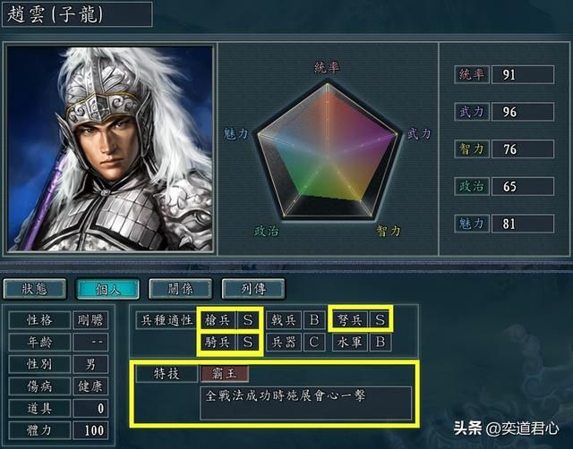 三国志11哪些武将特技经常被改为霸王？有资格搭配霸王的八大将领