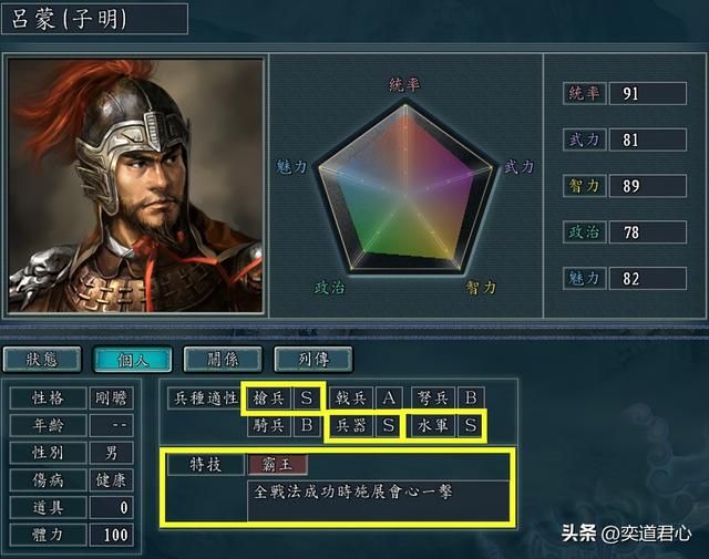 三国志11哪些武将特技经常被改为霸王？有资格搭配霸王的八大将领