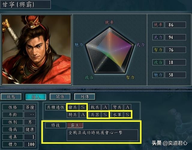 三国志11哪些武将特技经常被改为霸王？有资格搭配霸王的八大将领
