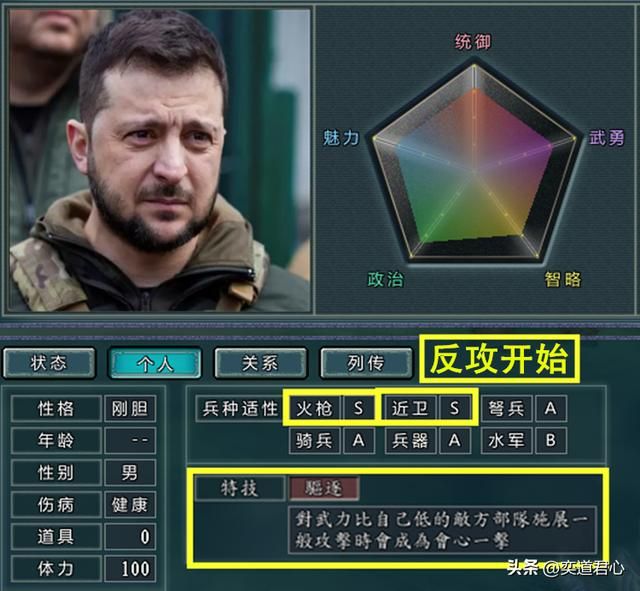 三国志11泽连斯基DIY武将怎么设计（泽连斯基属性特技参考）