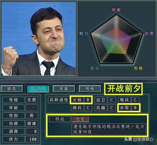 三国志11泽连斯基DIY武将怎么设计（泽连斯基属性特技参考）