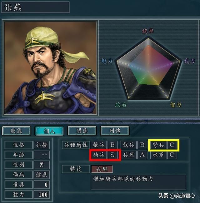三国志11只会骑兵不会弩兵的武将有谁（十个S骑兵C弩兵的武将）