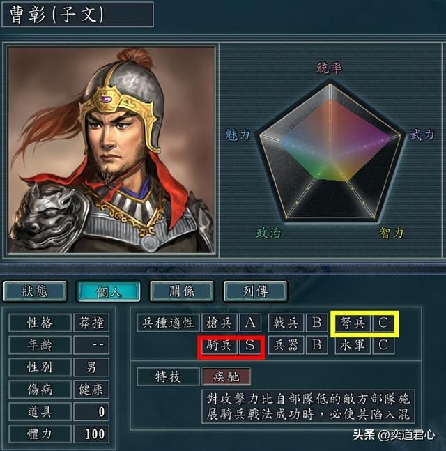 三国志11只会骑兵不会弩兵的武将有谁（十个S骑兵C弩兵的武将）