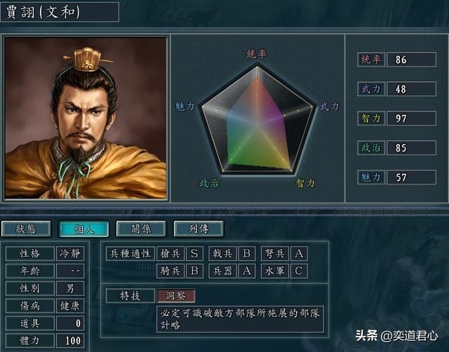 三国志11哪些武将特技可以是洞察（有资格搭配洞察的九大将领）