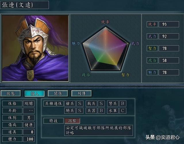 三国志11哪些武将特技可以是洞察（有资格搭配洞察的九大将领）