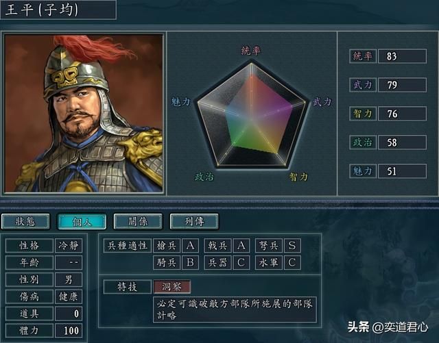 三国志11哪些武将特技可以是洞察（有资格搭配洞察的九大将领）