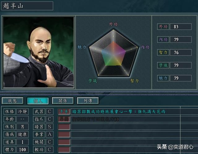 三国志11侠骨留香红花会势力介绍（红花会核心武将属性一览）