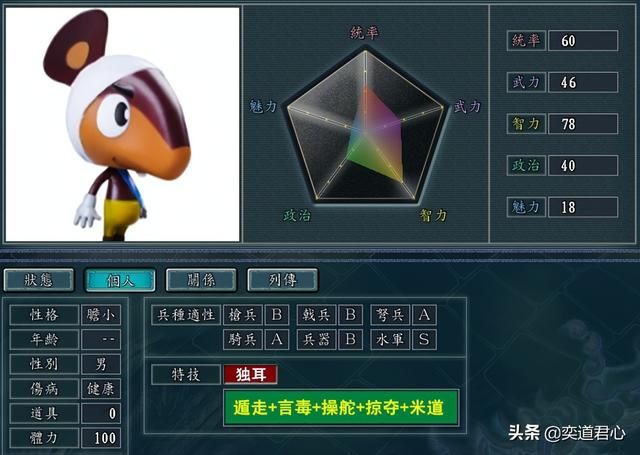 三国志11黑猫警长人物如何设定（黑猫警长人物DIY属性一览）