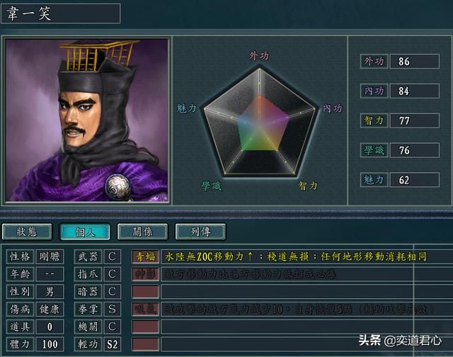 三国志11侠骨留香明教势力介绍（明教核心武将属性一览）
