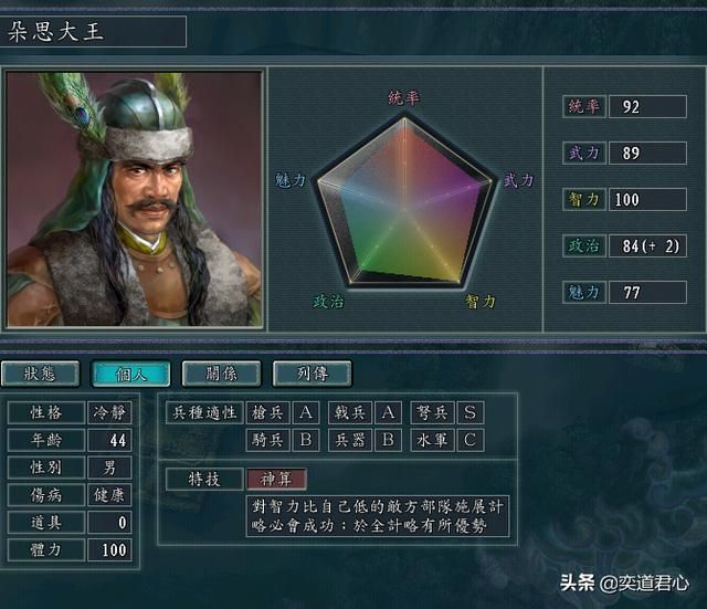 三国志11汉中之战南蛮五杰厉害吗（南蛮五杰极限培养属性一览）