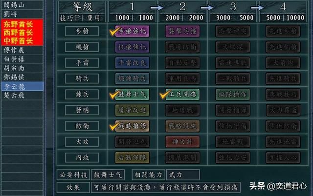 三国志11亮剑解放战争剧本介绍（李云龙和楚云飞势力情况一览）