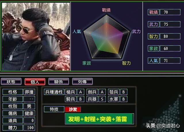 三国志11抗日神将DIY分享（抗日神将武将属性特技设计一览）