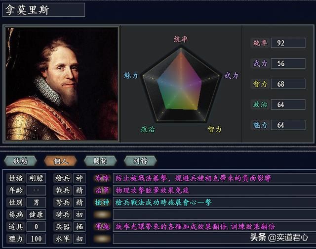 三国志11无尽的野望荷兰势力介绍（威廉一世麾下武将人才一览）