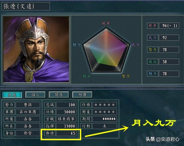 三国志11曹操和刘备两家谁的待遇更好（曹刘两家俸禄水平一览）