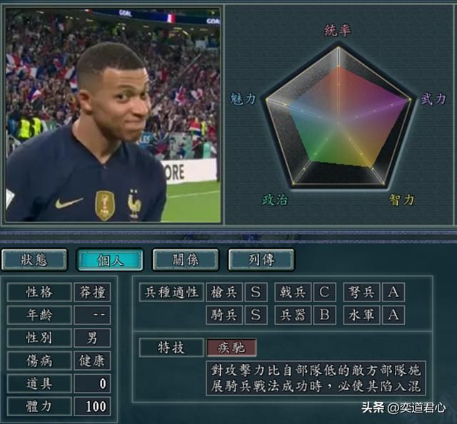 三国志11世界杯球星如何设定（世界杯人物DIY属性一览）