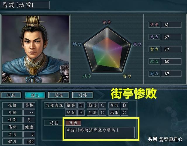 三国志11：九个明明把事情办砸了，却依旧被设定了特技的人