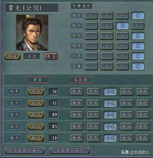 三国志11偏科生武将有哪些（单项属性个位数的十个神将）