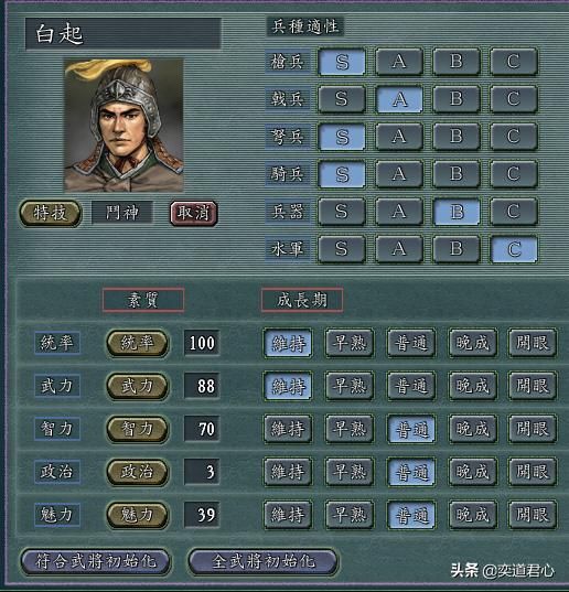 三国志11偏科生武将有哪些（单项属性个位数的十个神将）