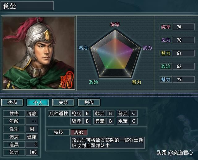 三国志11水浒唐斌势力介绍（唐斌麾下三大核心将领一览）