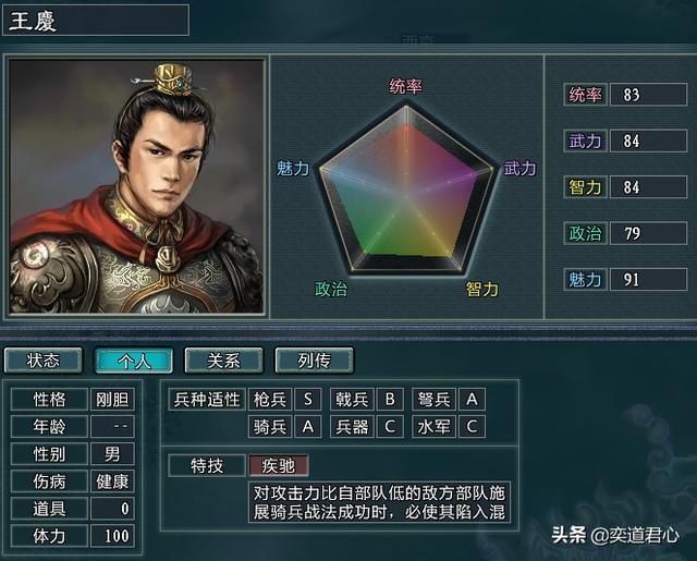 三国志11水浒王庆势力介绍（王庆麾下五大核心将领一览）