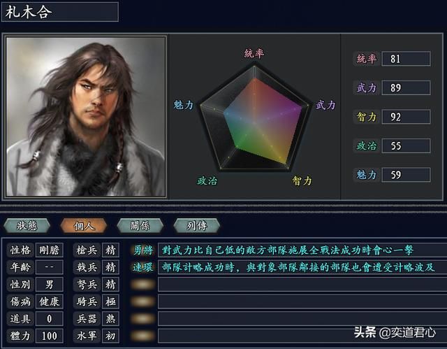 三国志11无尽的野望蒙古将领都有谁（蒙古核心十五大将领一览）