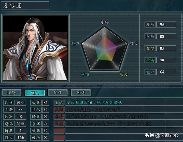 三国志11侠骨留香五毒教势力介绍（五毒教核心武将属性一览）
