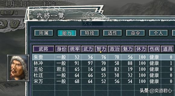 三国志11水浒王伦势力介绍（王伦麾下两大核心将领一览）