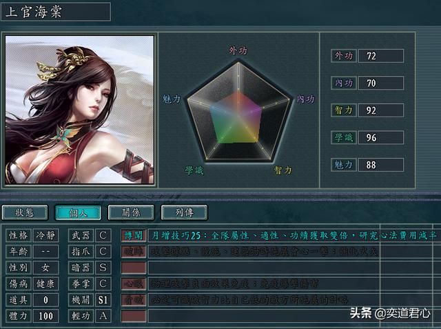 三国志11侠骨留香护龙山庄势力介绍（护龙山庄核心武将属性一览）