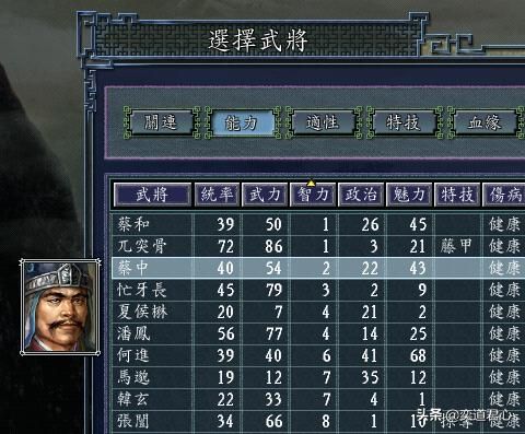 三国志11：全属性低于60的垃圾武将极限培养后的属性展示下