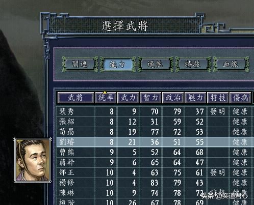 三国志11：全属性低于60的垃圾武将极限培养后的属性展示下
