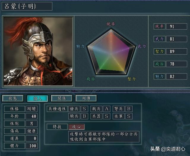 三国志11有哪些可以补充部队的武将（吕蒙和陈表特技效果说明）