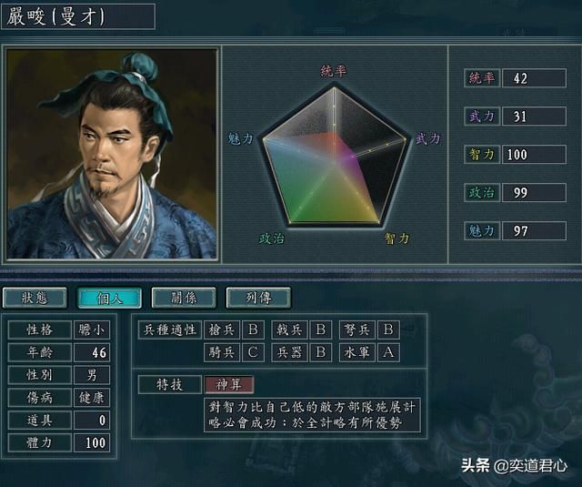 三国志11严白虎手下能臣如何培养（严白虎六将极限培养属性一览）