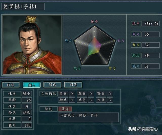 三国志11：全属性低于60的垃圾武将极限培养后的属性展示上