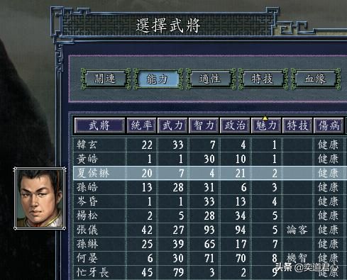 三国志11：全属性低于60的垃圾武将极限培养后的属性展示上