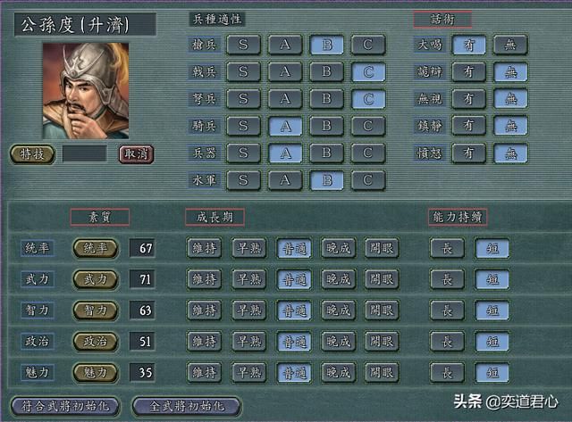 三国志11公孙度家族有哪些能臣（四位公孙家族极限培养属性一览）