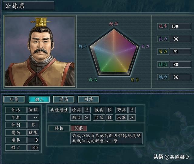 三国志11公孙度家族有哪些能臣（四位公孙家族极限培养属性一览）